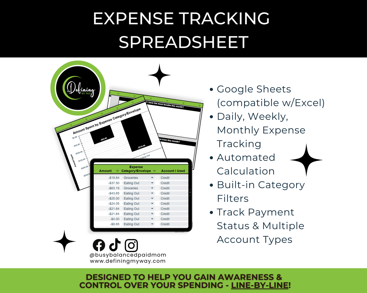 Spending Tracker Spreadsheet – Track Daily Expenses & Stay on Budget