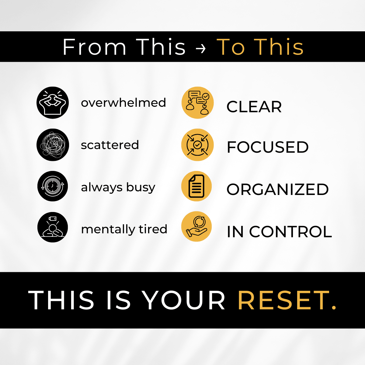 Busy mom transformation from overwhelmed to clear and organized | Busy Mom Reset Workbook