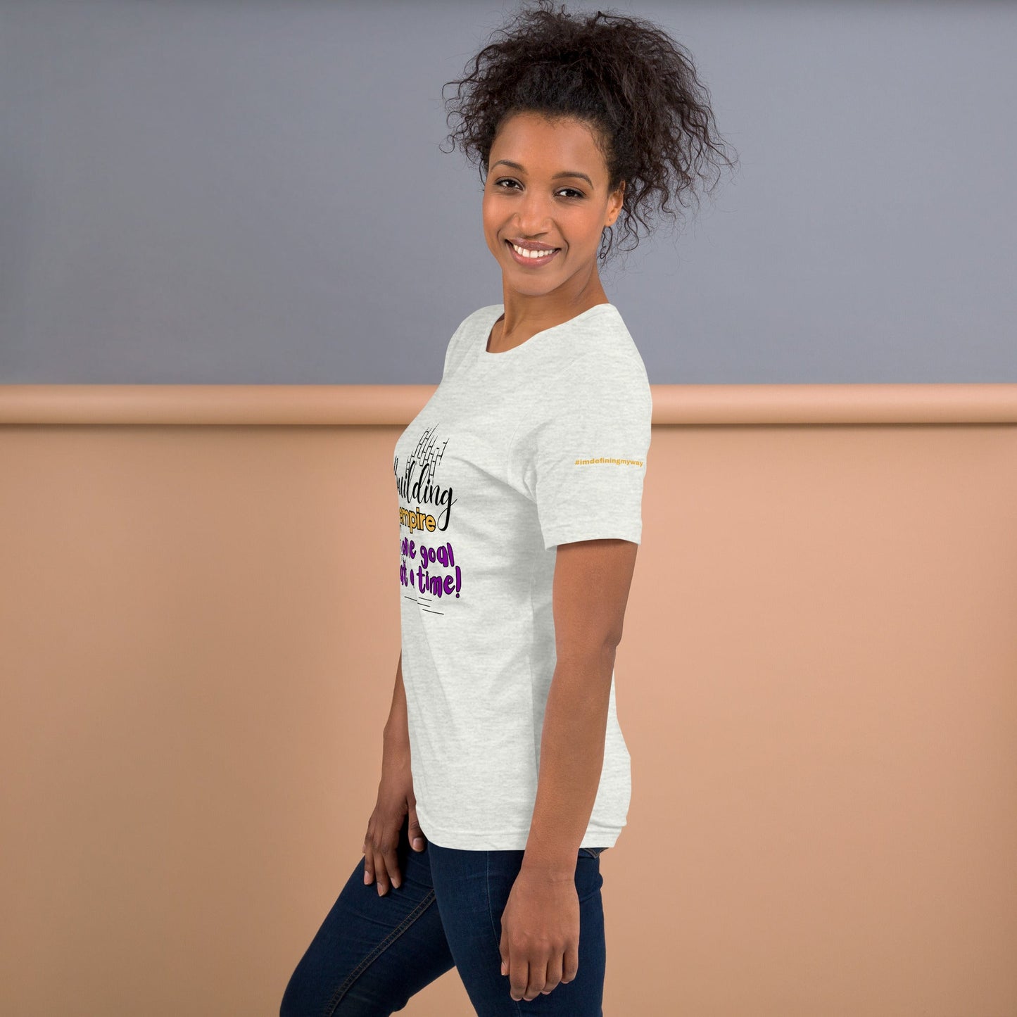 White Glow-Up Boss Mom T-Shirt with Empire Quote