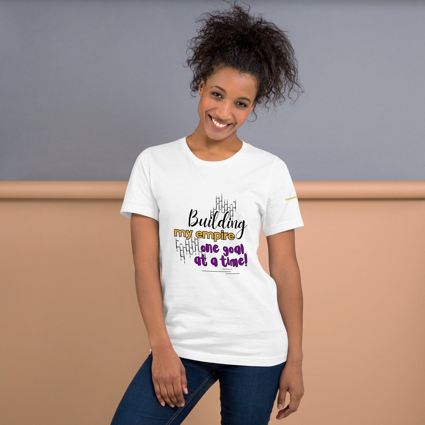 White Glow-Up Boss Mom T-Shirt with Empire Quote