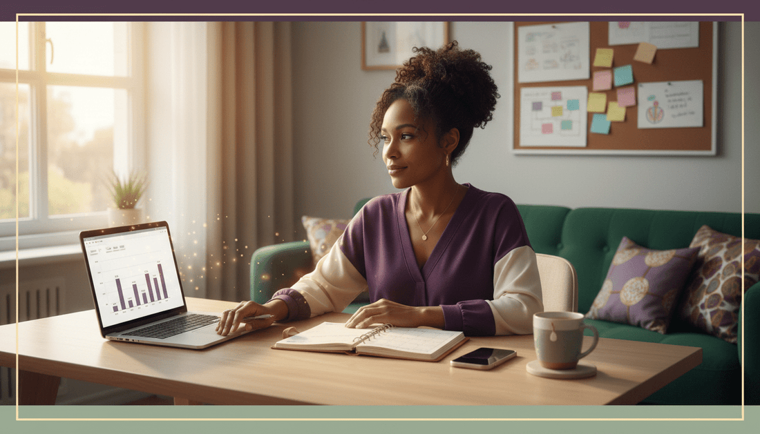 Black mom entrepreneur building a business that pays after winning a business grant