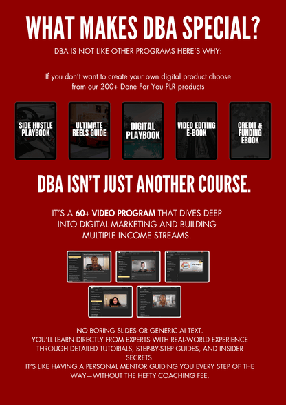 DBA Volume 1 resale rights- start reselling digital products and build your business- why DBA is different 