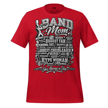 red Band Mom t-shirt with "All My Roles" design, front view