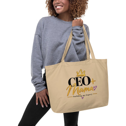 Oyster CEO + Mama tote bag, building my legacy design, alternate front view