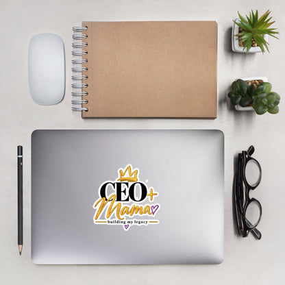 CEO + Mama vinyl sticker, lifestyle view
