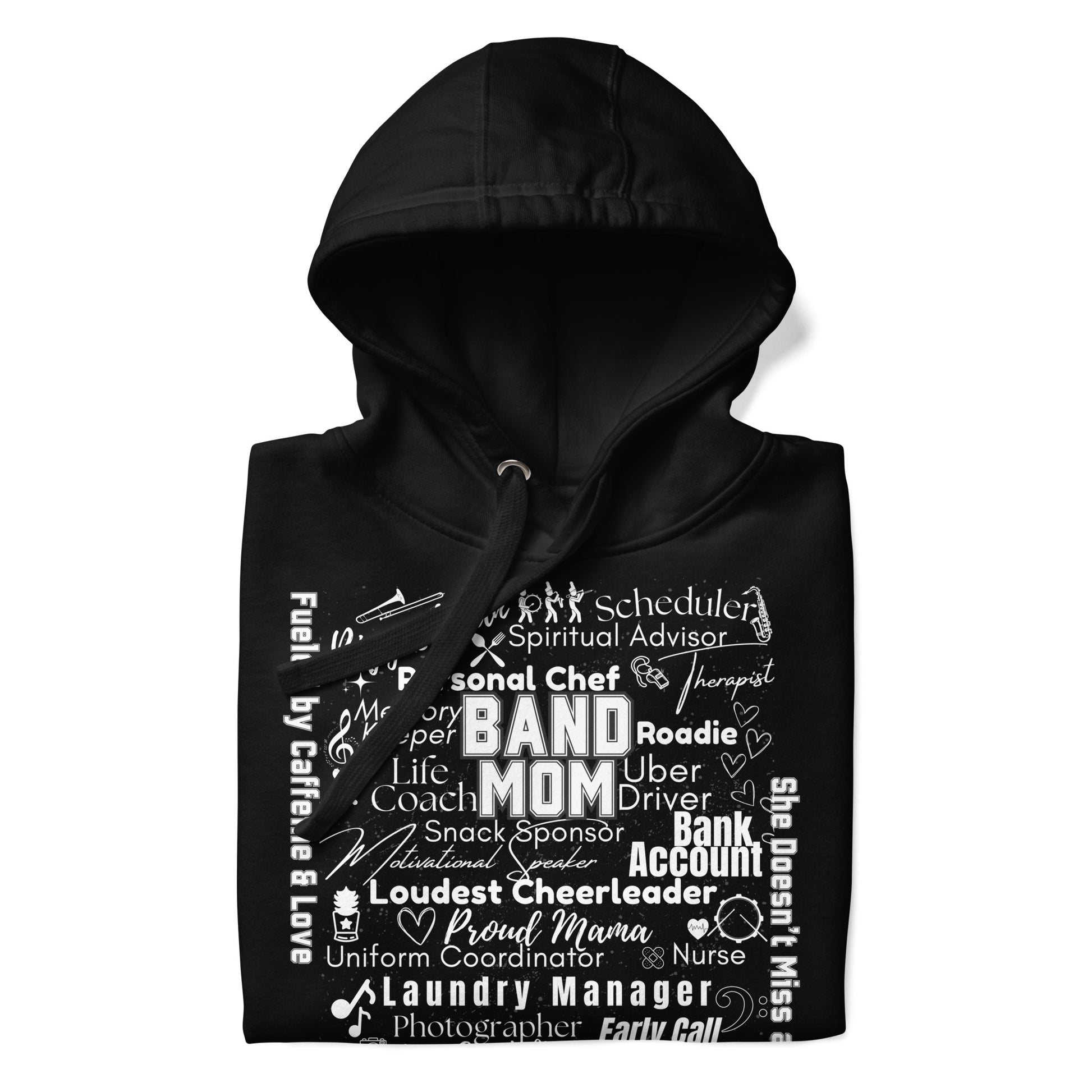 Band Mom All My Roles Hoodie – Sports Mom Merch Product mockup