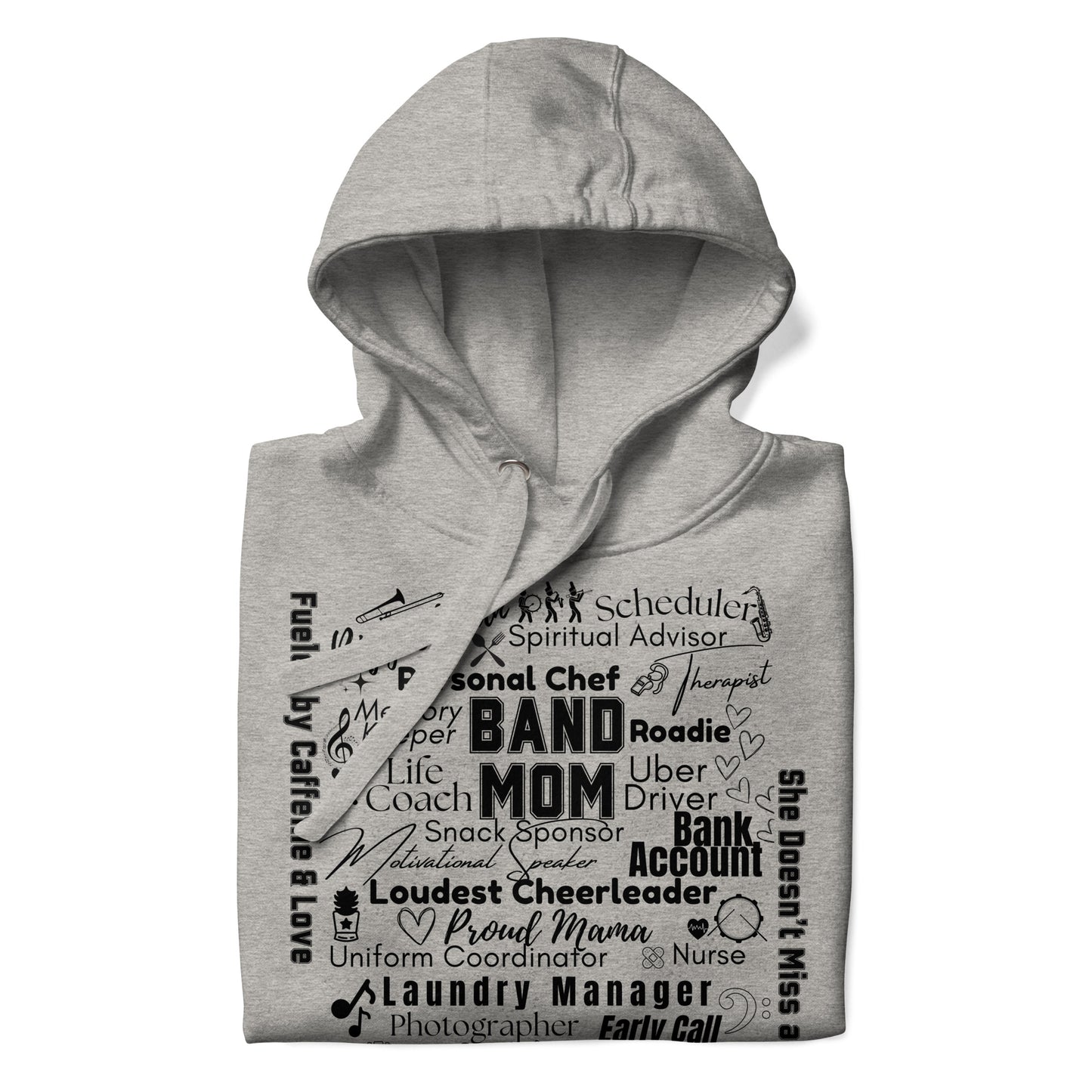 Band Mom All My Roles Hoodie – Sports Mom Merch Product mockup