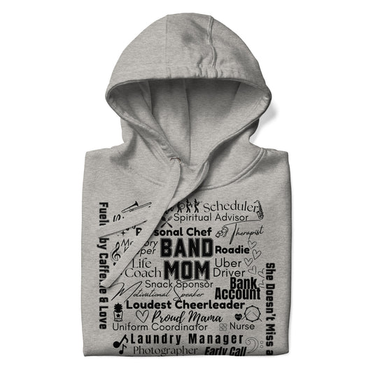 Band Mom All My Roles Hoodie – Sports Mom Merch Product mockup