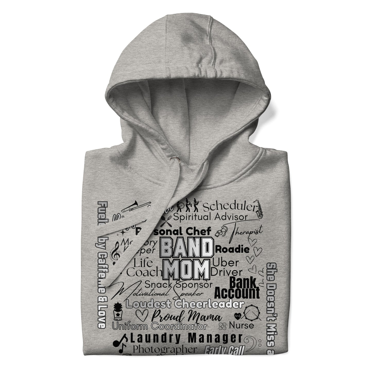 Band Mom All My Roles Hoodie – Sports Mom Merch Product mockup