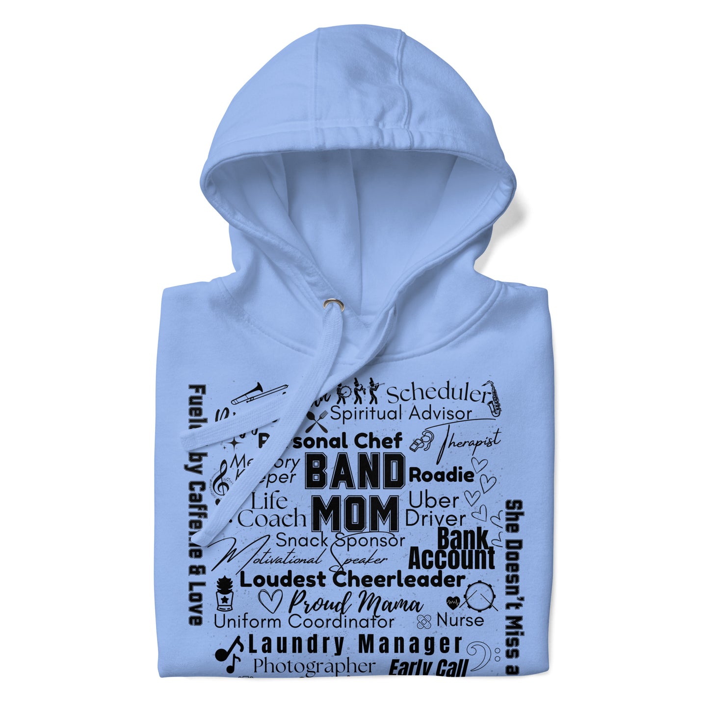 Band Mom All My Roles Hoodie – Sports Mom Merch Product mockup