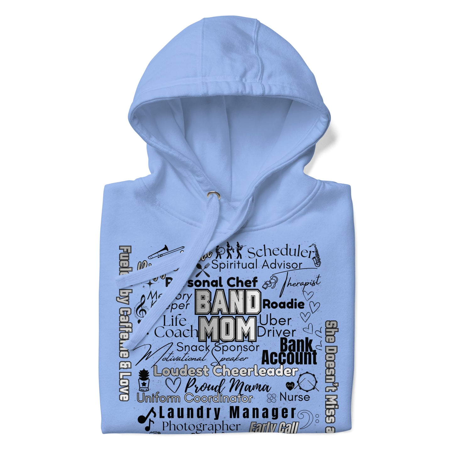 Band Mom All My Roles Hoodie – Sports Mom Merch Product mockup