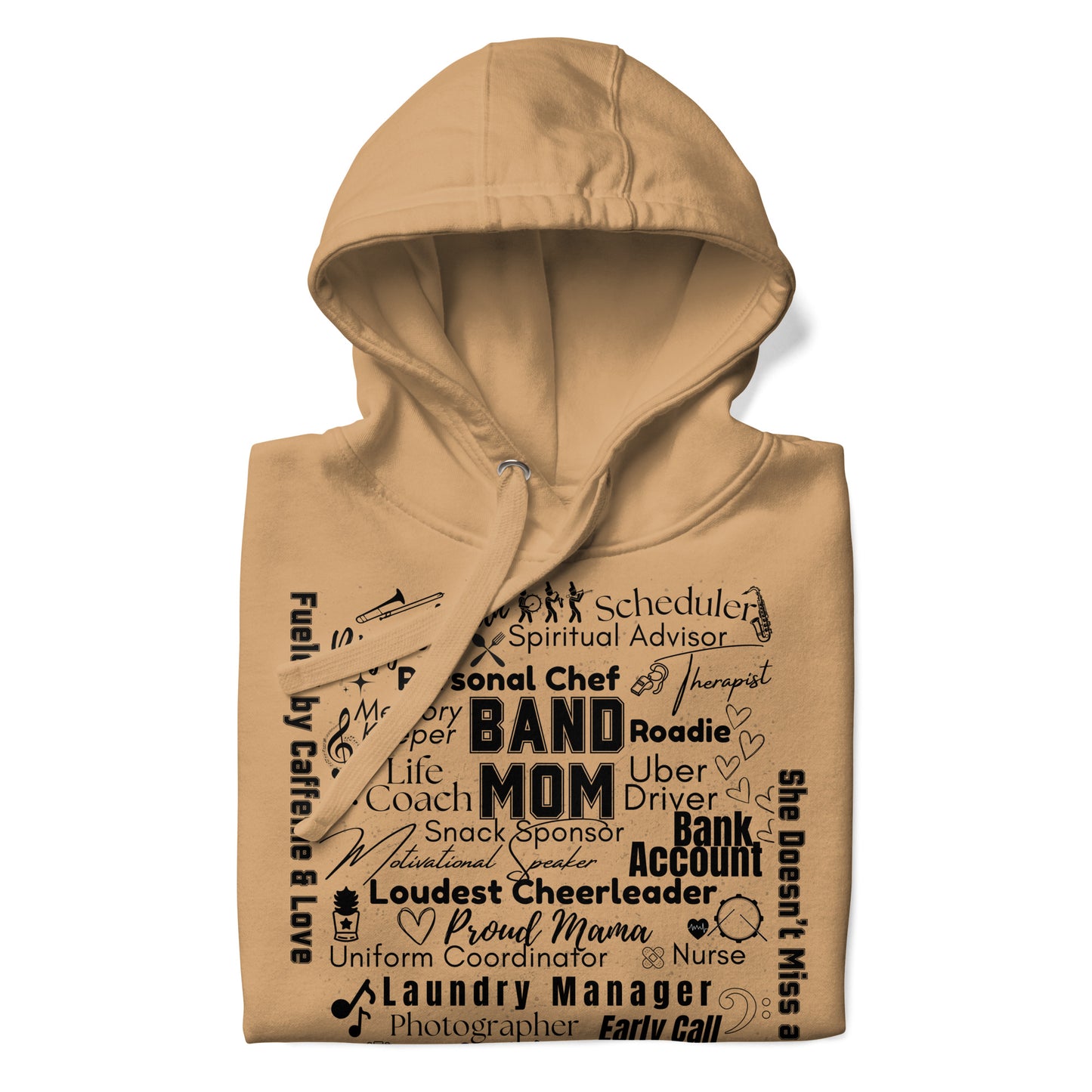 Band Mom All My Roles Hoodie – Sports Mom Merch Product mockup