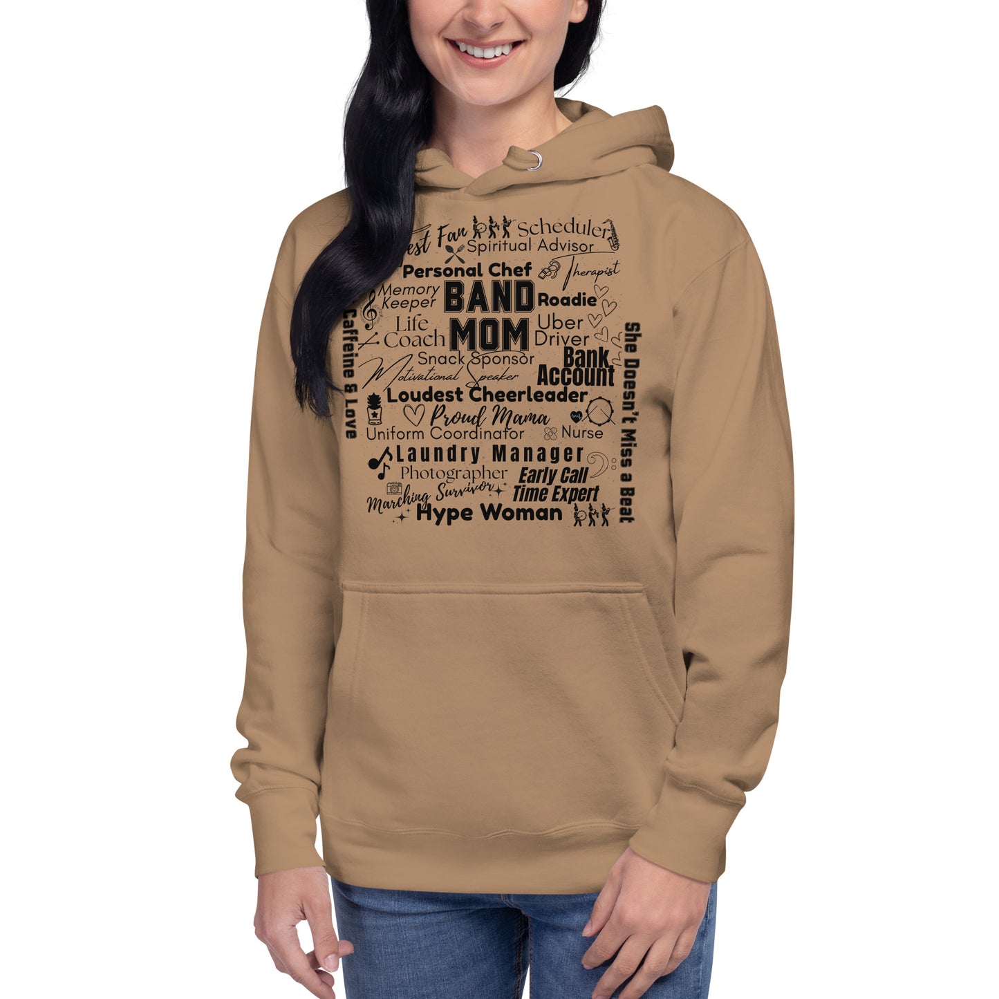Band Mom All My Roles Hoodie – Sports Mom Merch Product mockup