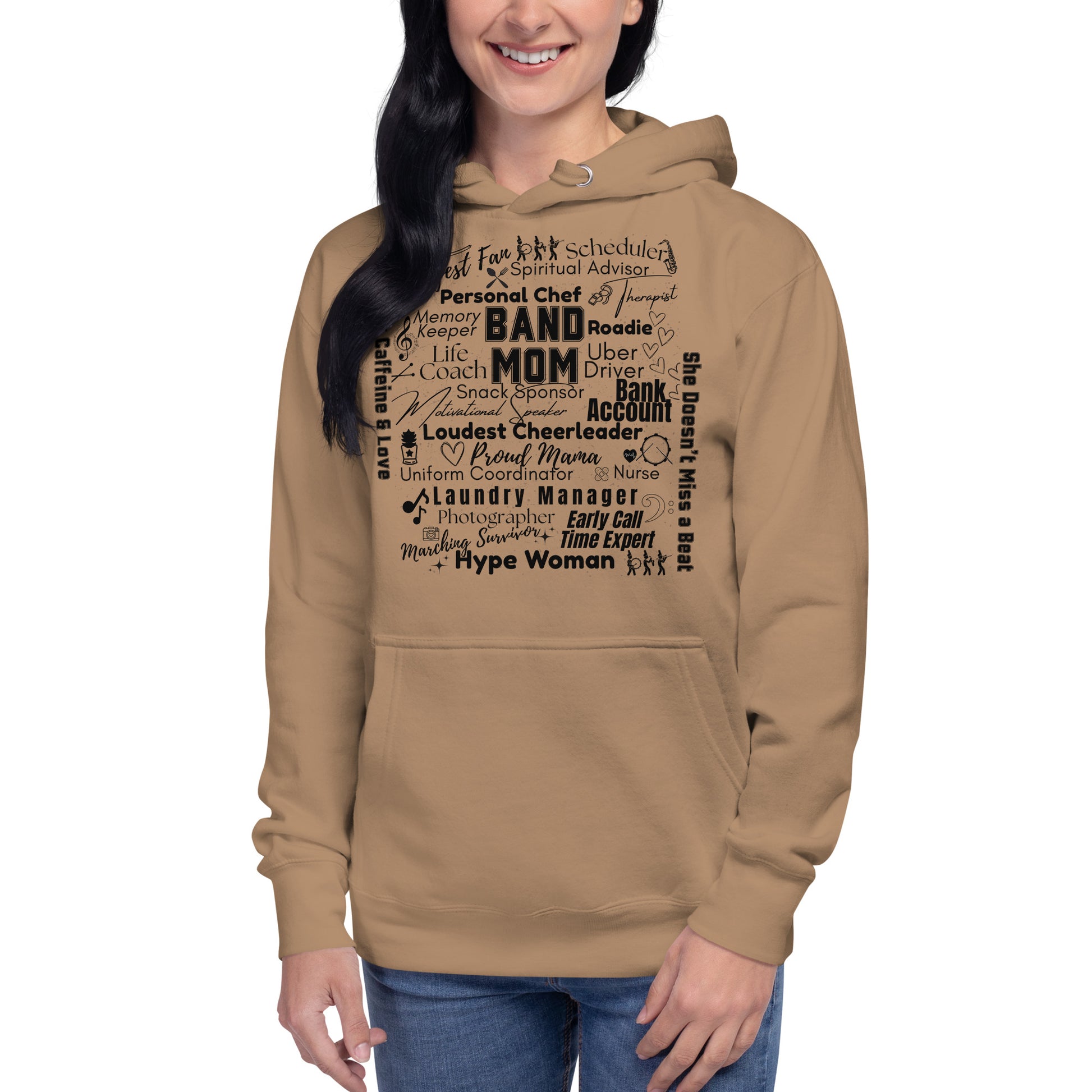 Band Mom All My Roles Hoodie – Sports Mom Merch Product mockup