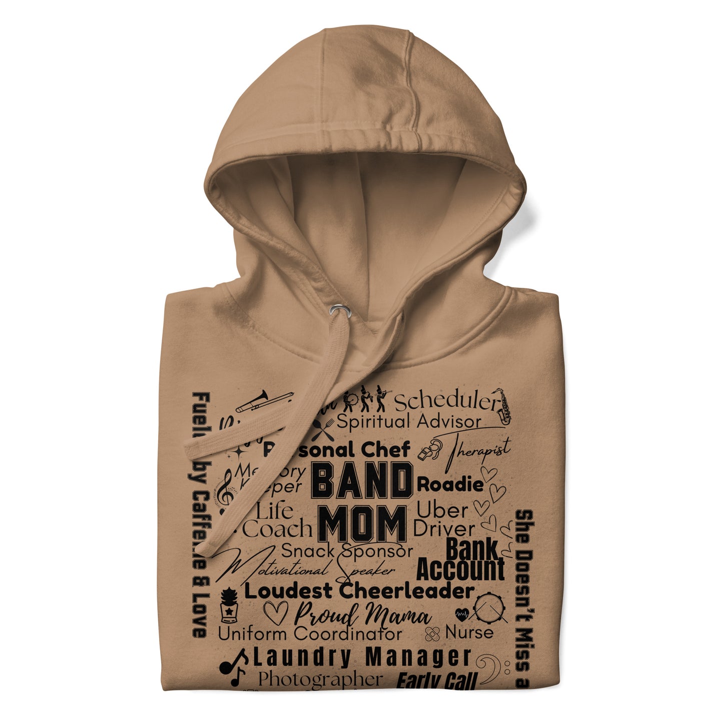 Band Mom All My Roles Hoodie – Sports Mom Merch Product mockup