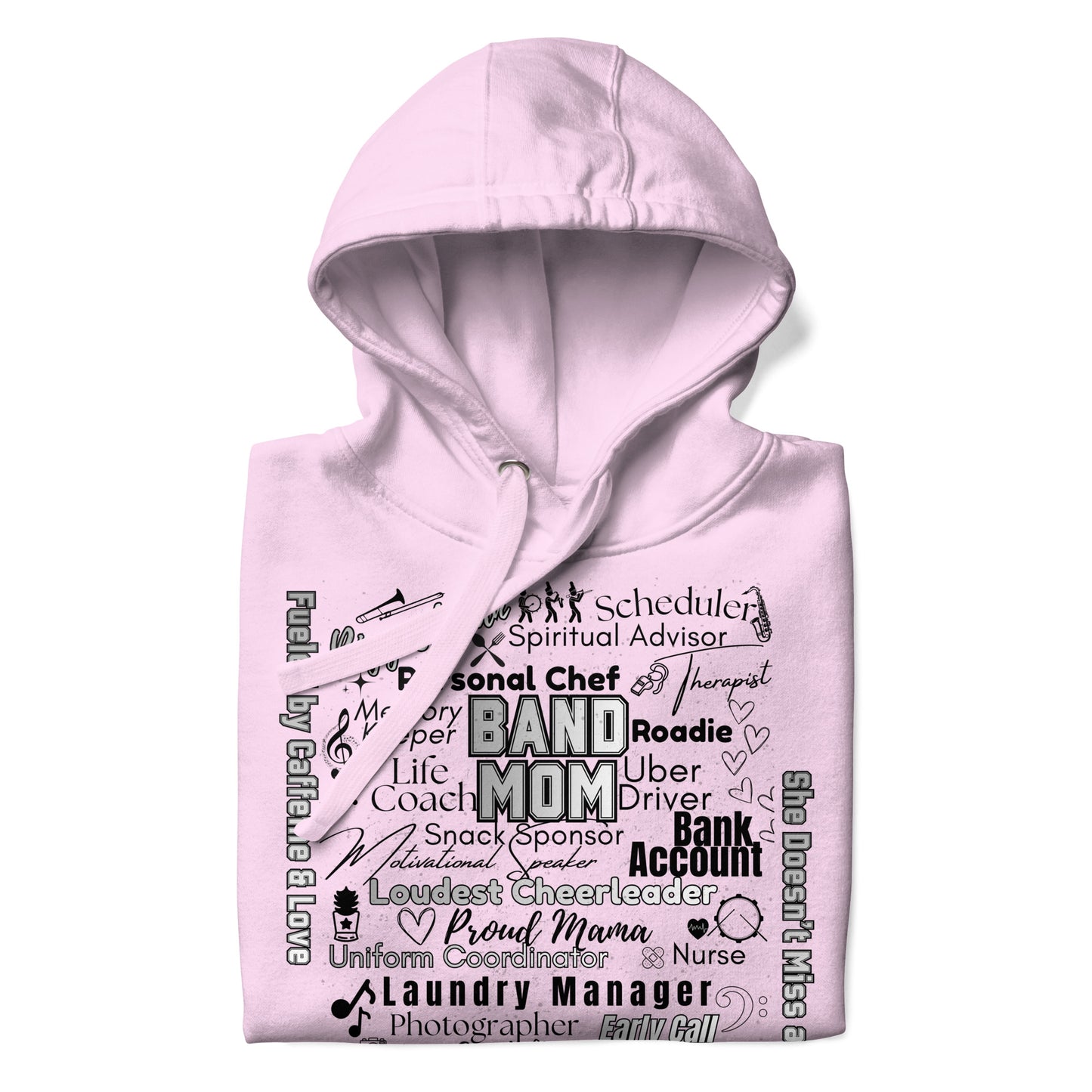 Band Mom All My Roles Hoodie – Sports Mom Merch Product mockup