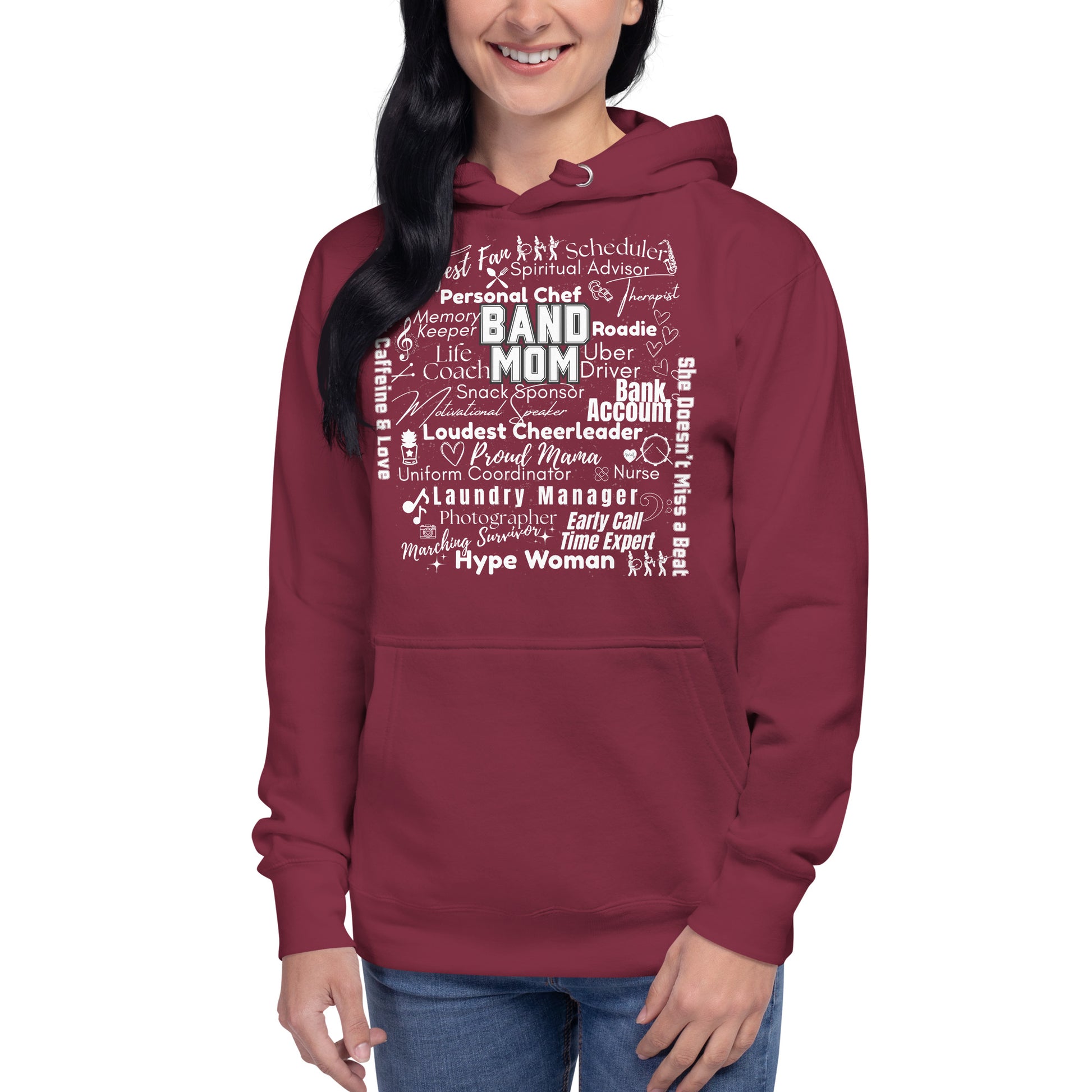 Band Mom All My Roles Hoodie – Sports Mom Merch Product mockup