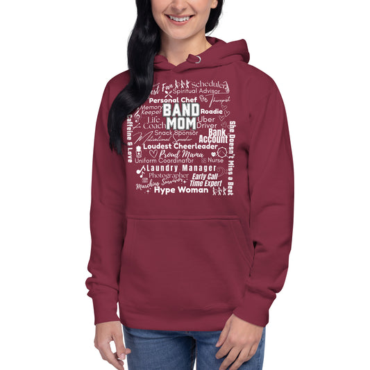 Band Mom All My Roles Hoodie – Sports Mom Merch Product mockup
