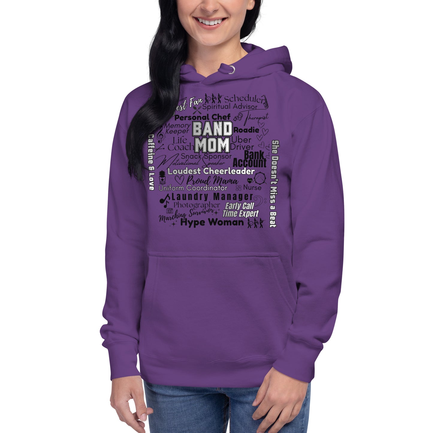 Band Mom All My Roles Hoodie – Sports Mom Merch Product mockup