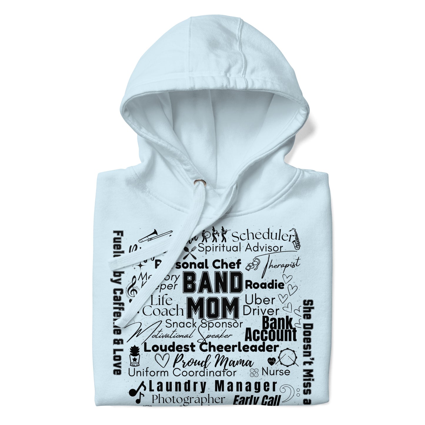Band Mom All My Roles Hoodie – Sports Mom Merch Product mockup