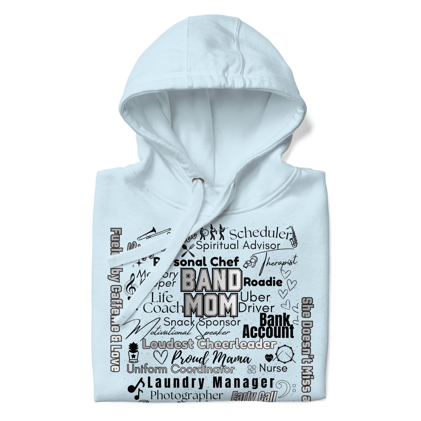 Band Mom All My Roles Hoodie – Sports Mom Merch Product mockup