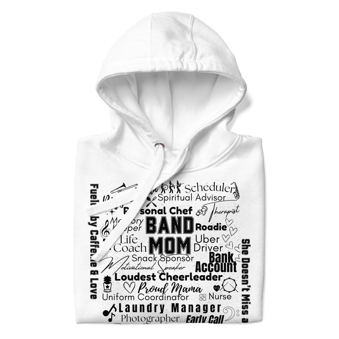 Band Mom All My Roles Hoodie – Sports Mom Merch Product mockup