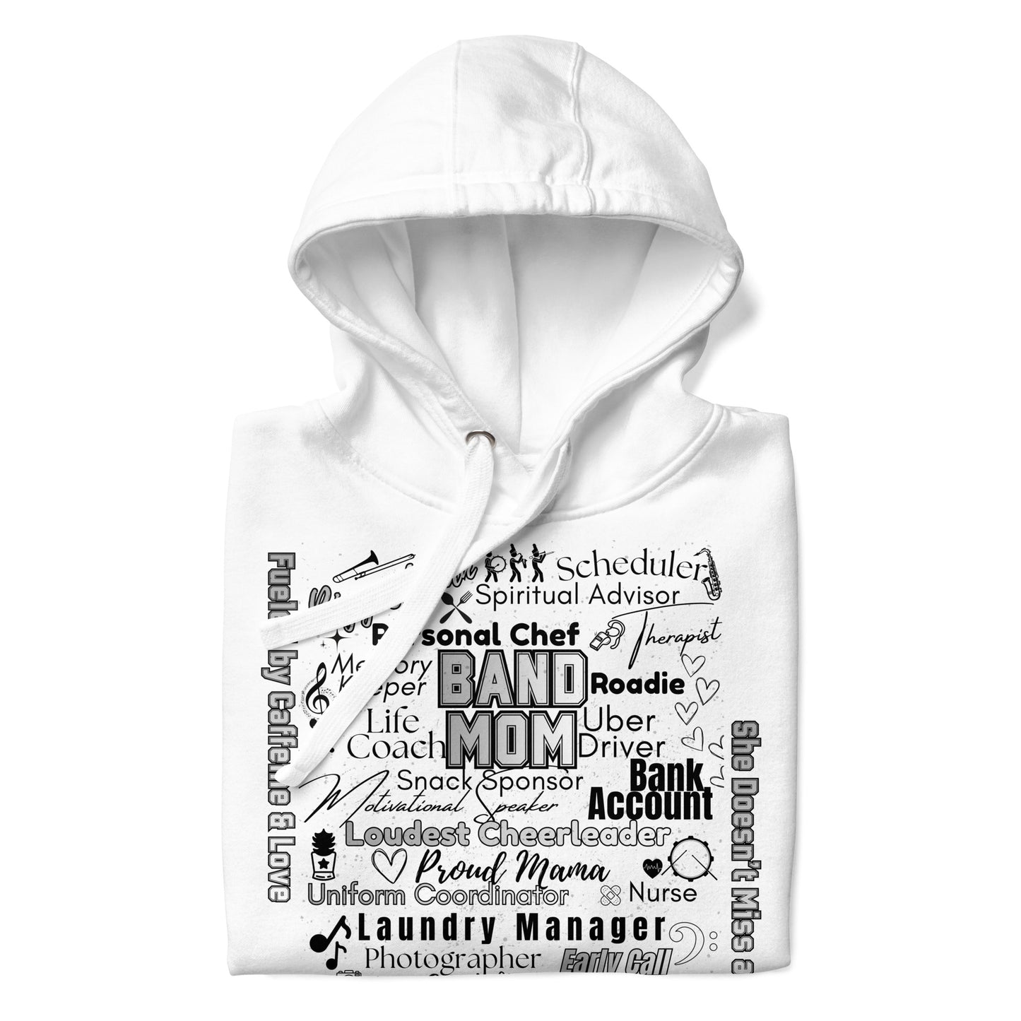 Band Mom All My Roles Hoodie – Sports Mom Merch Product mockup