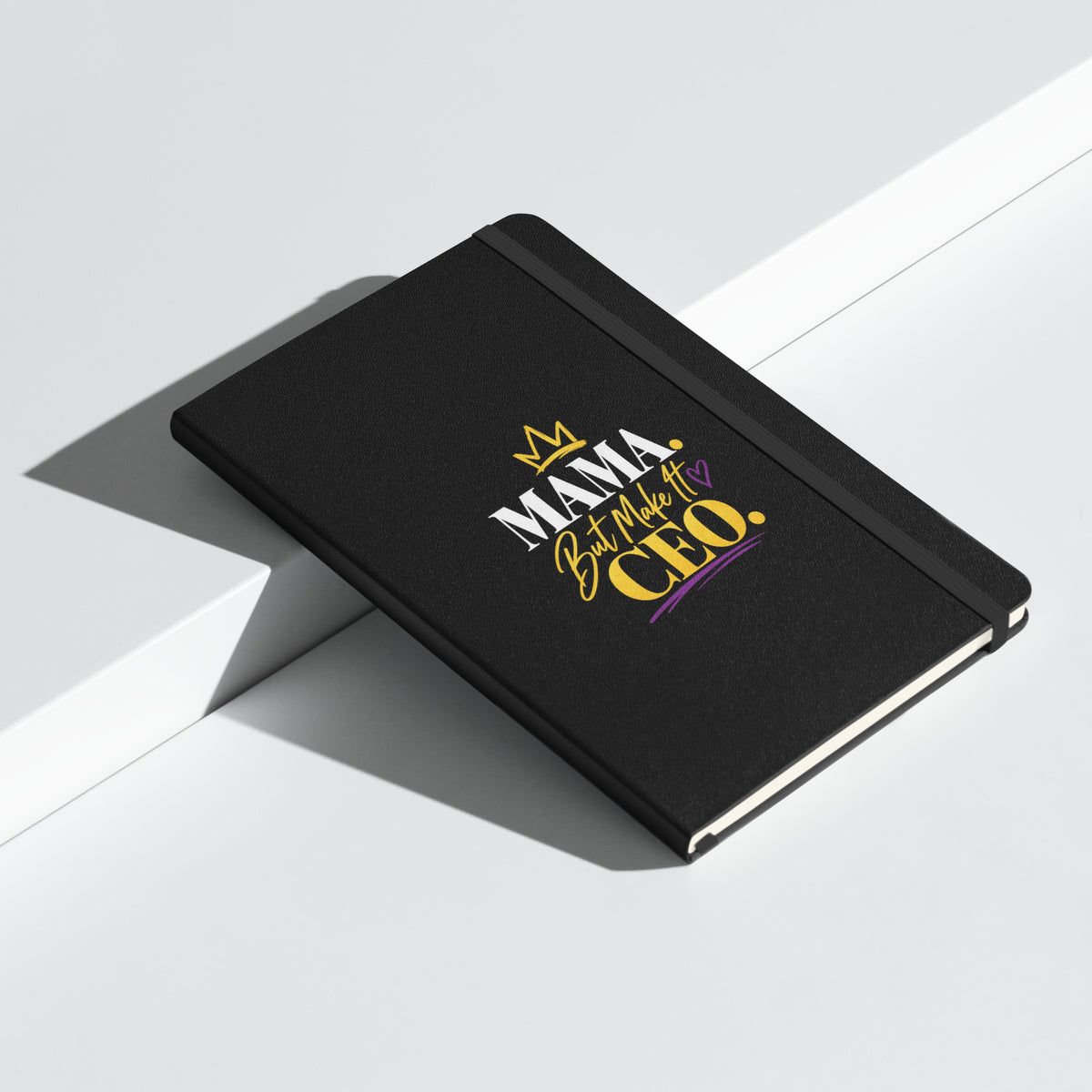 Black hardcover MAMA. But Make It CEO. journal, alternate front view