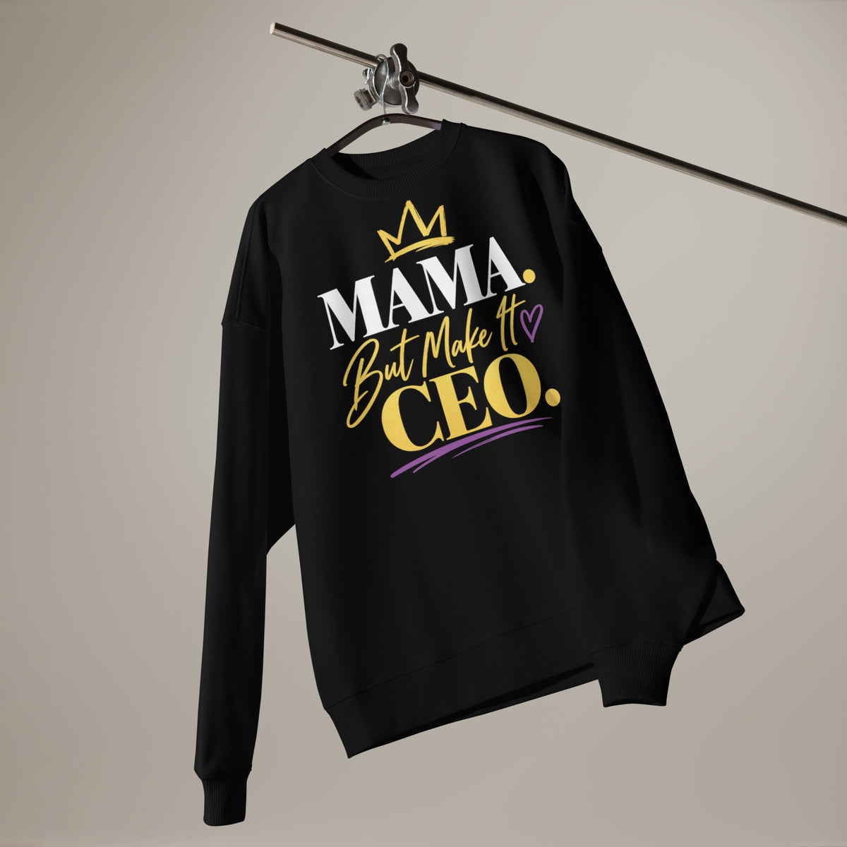 Black MAMA. But Make It CEO. oversized sweatshirt, front view