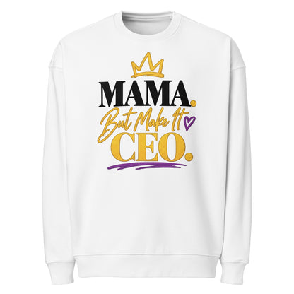 White MAMA. But Make It CEO. oversized sweatshirt, alternate front view