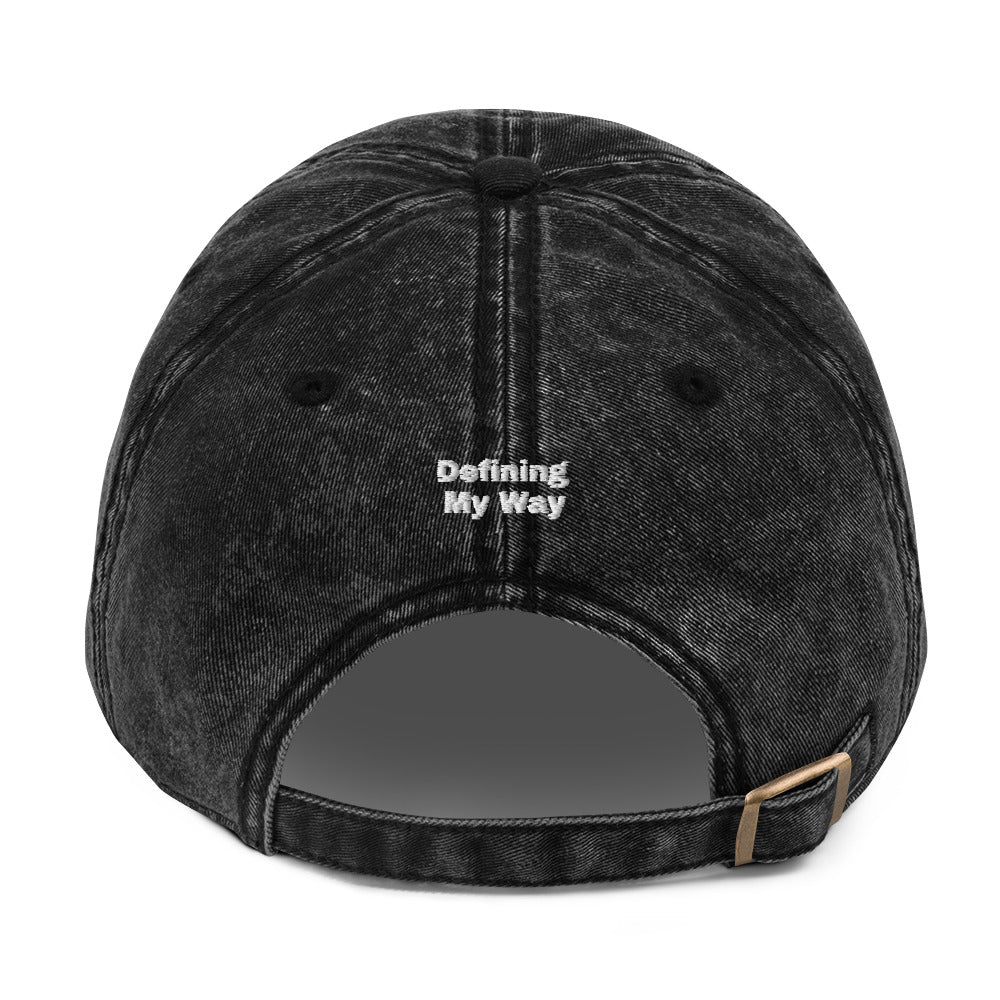 Black MAMA. vintage dad cap, back view