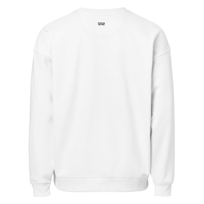 White Mom. Boss. Builder. oversized sweatshirt, back view
