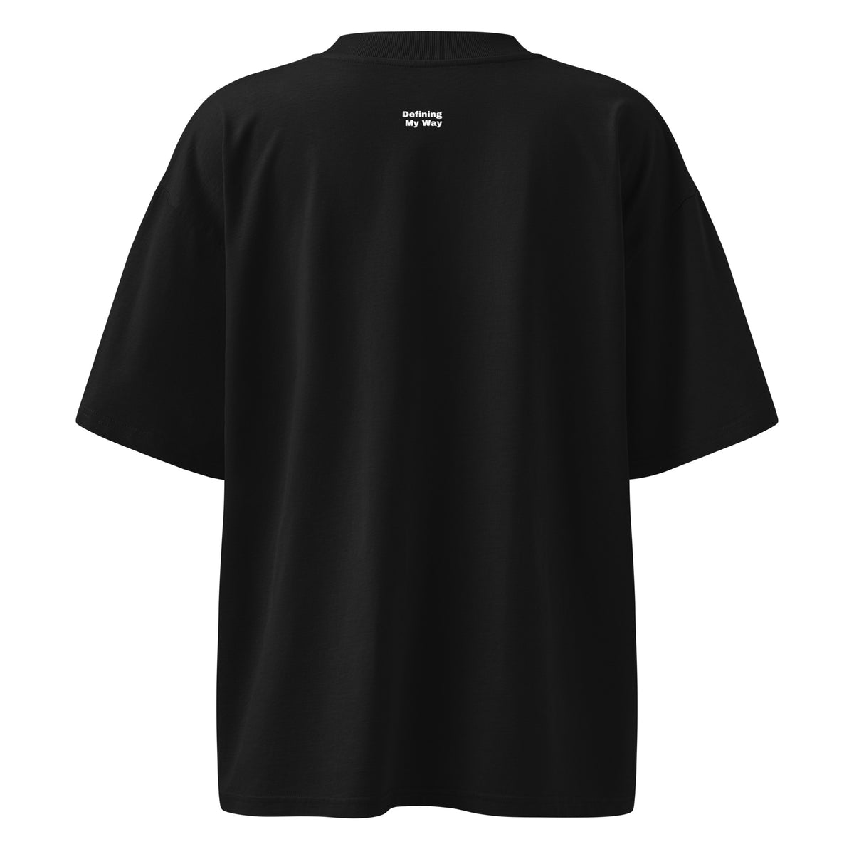 Black My Business. My Babies. My Blessings. oversized high neck tee, back view