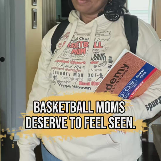 Basketball Mom “All My Roles” Word Cloud Hoodie