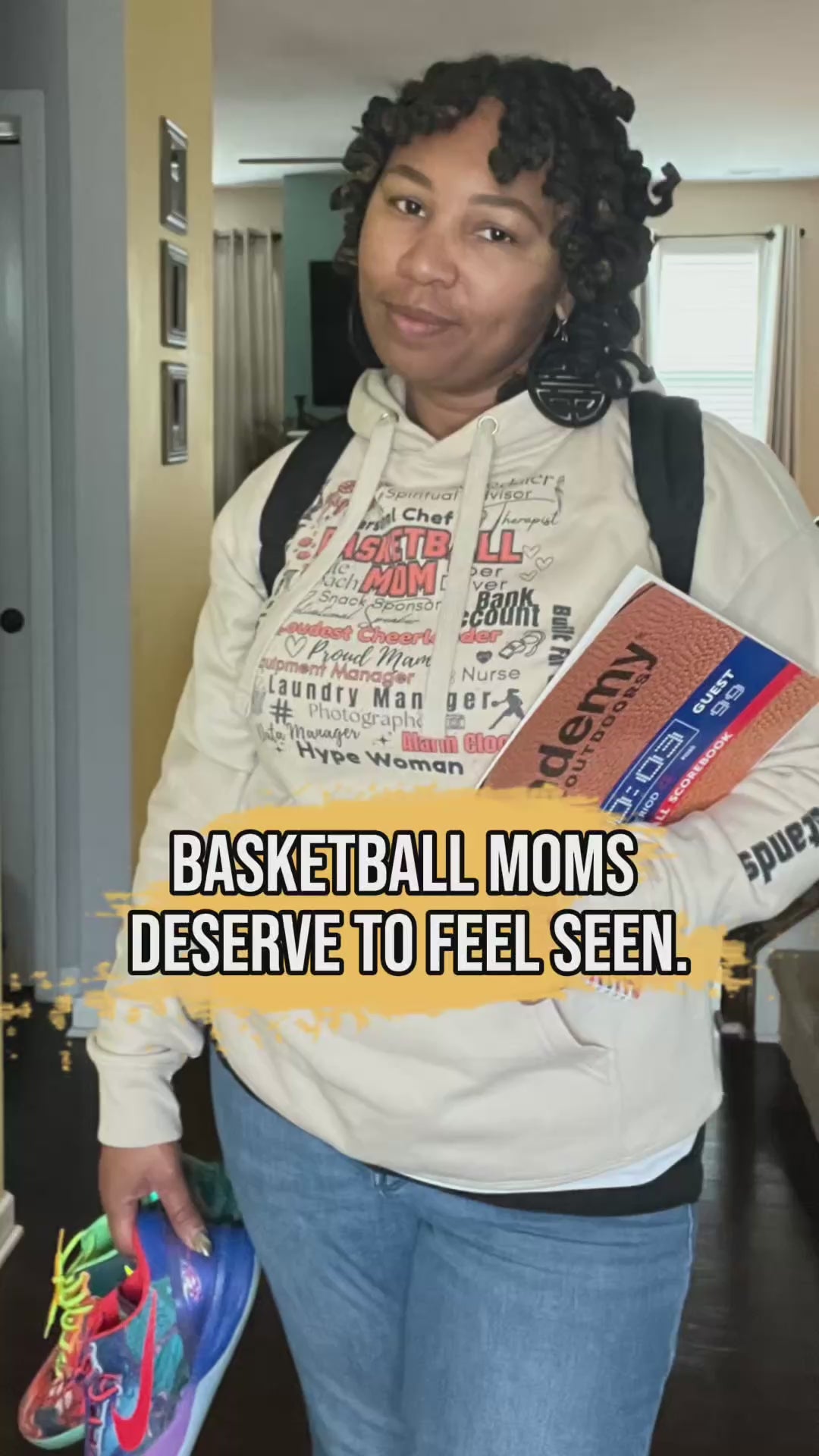 Basketball Mom “All My Roles” Word Cloud Hoodie