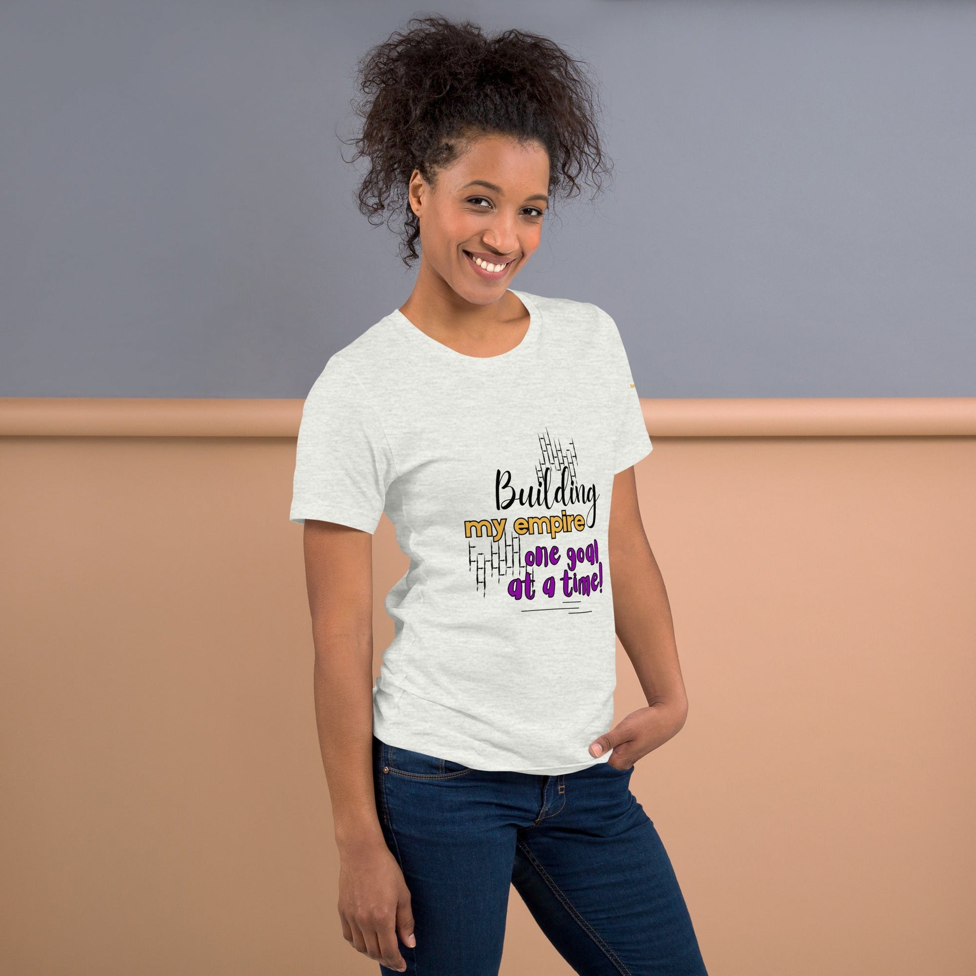 White Glow-Up Boss Mom T-Shirt with Empire Quote