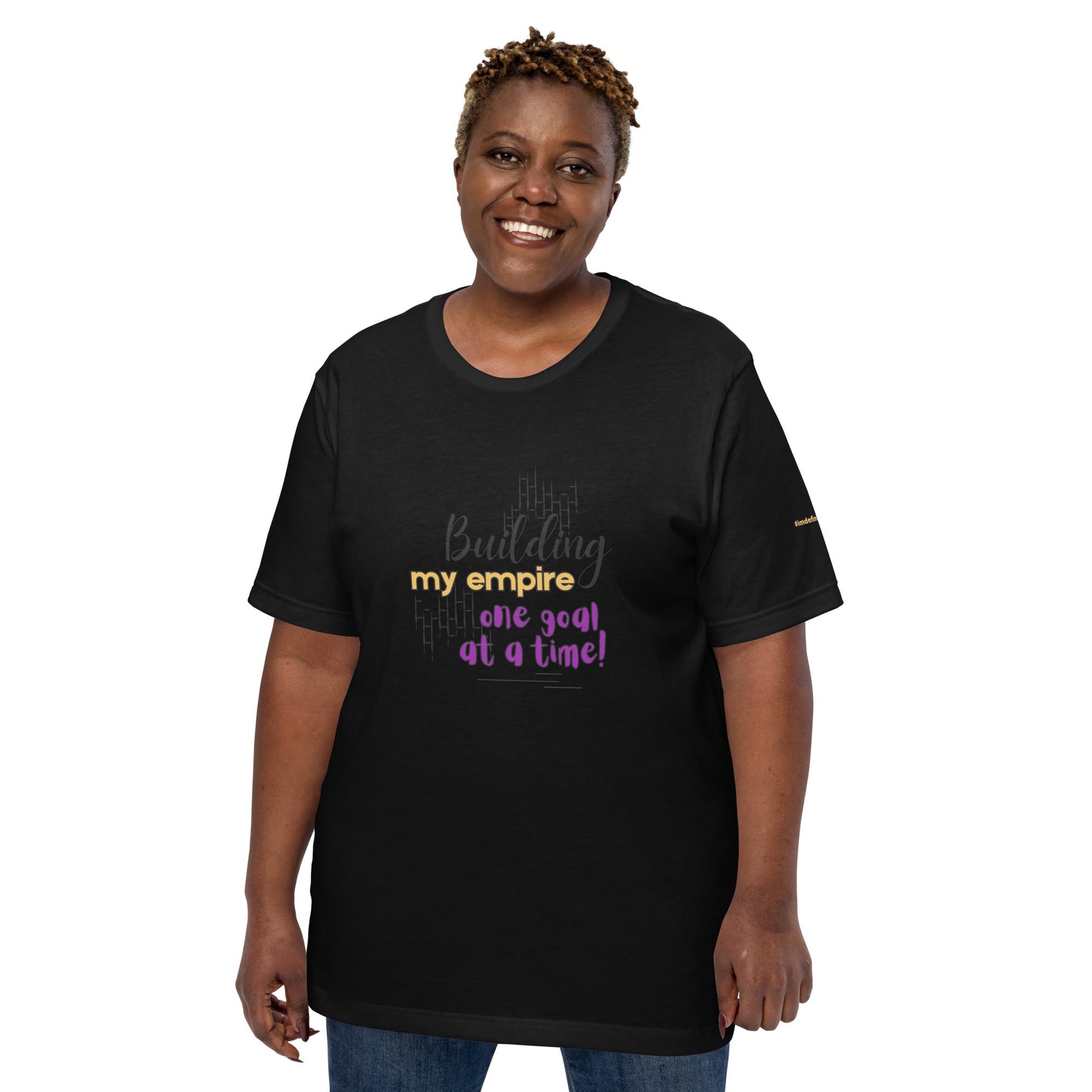 Black Glow-Up Boss Mom T-Shirt with Empire Quote