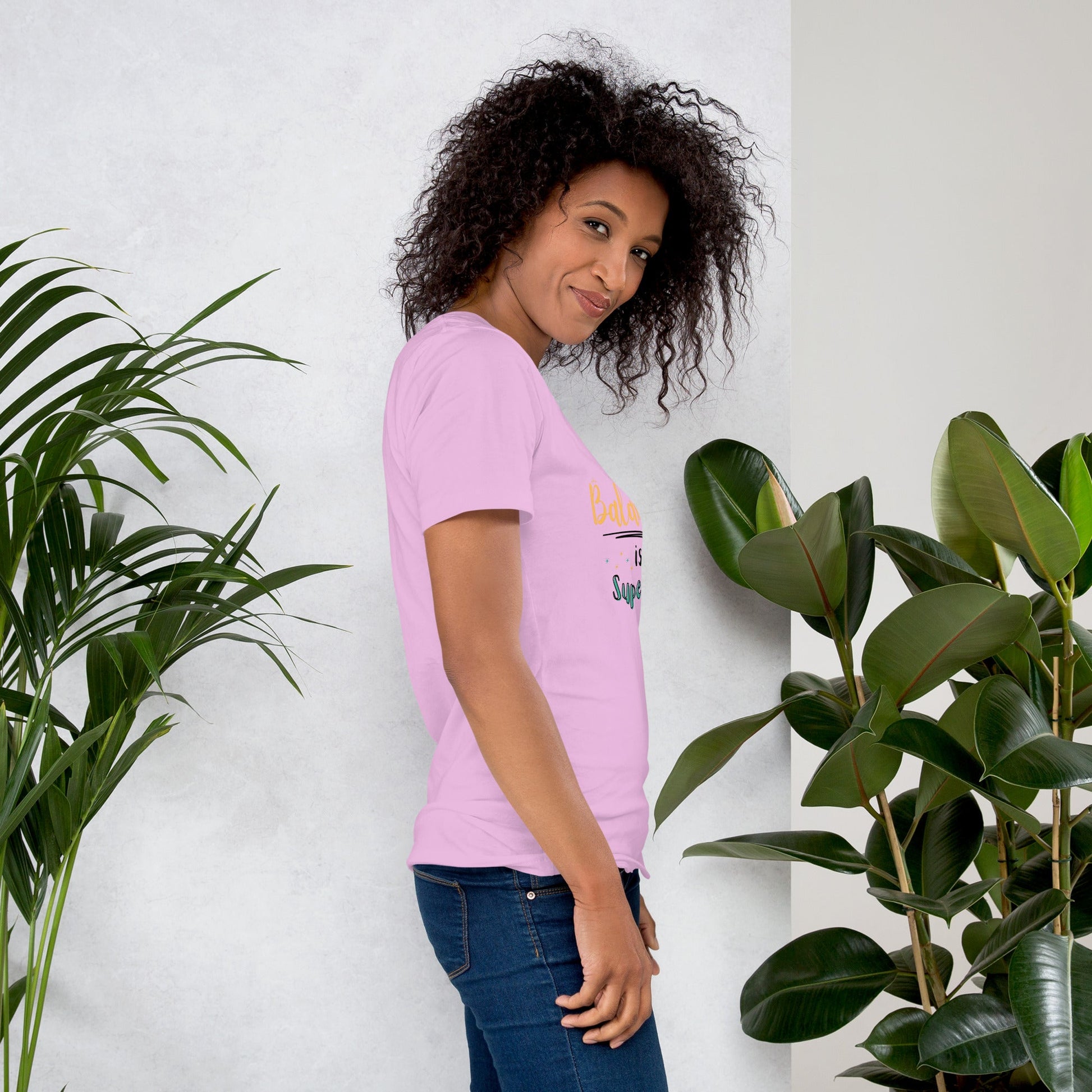 Balance Is My Superpower T-Shirt in Light Pink