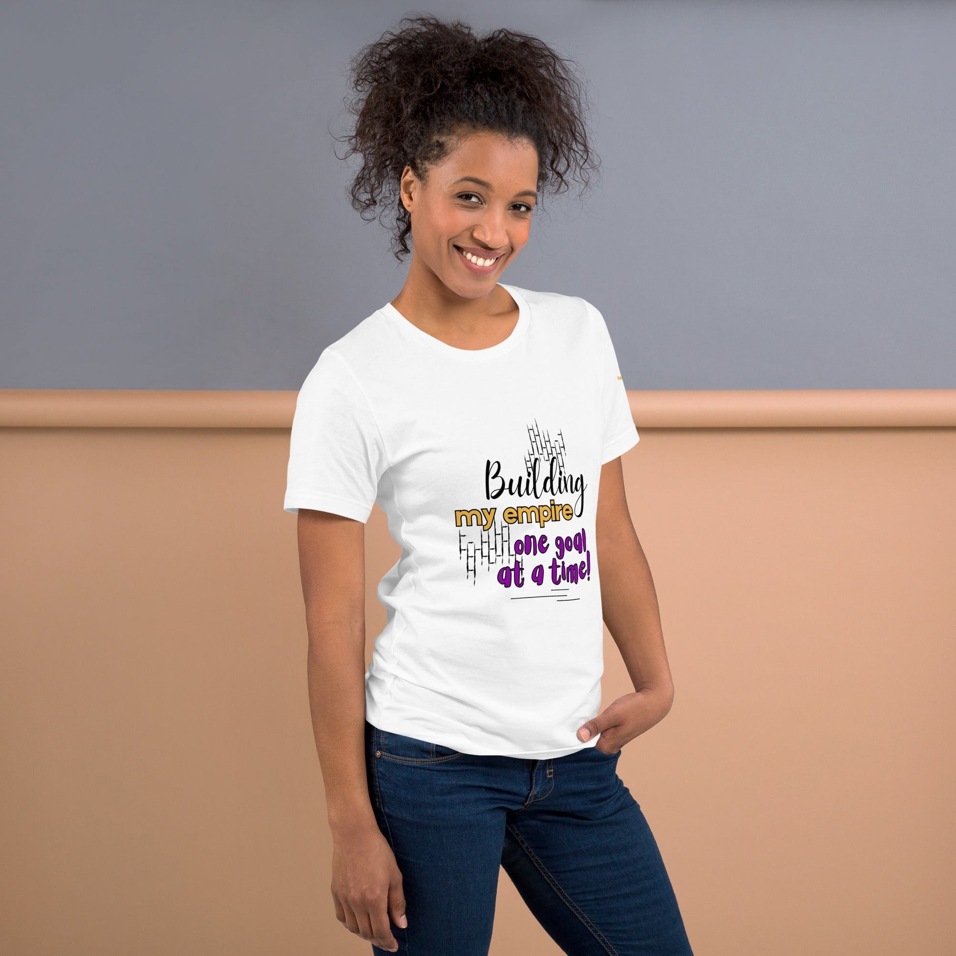 White Glow-Up Boss Mom T-Shirt with Empire Quote