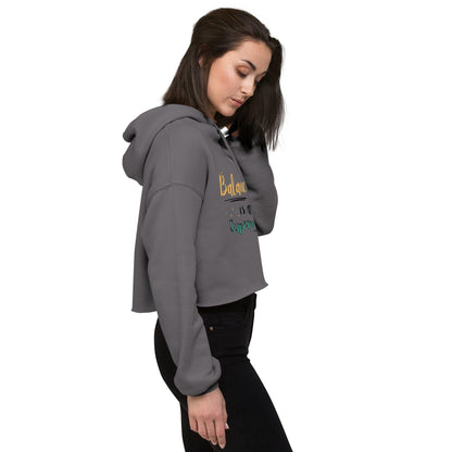 Balance Is My Superpower Crop Hoodie in Gray