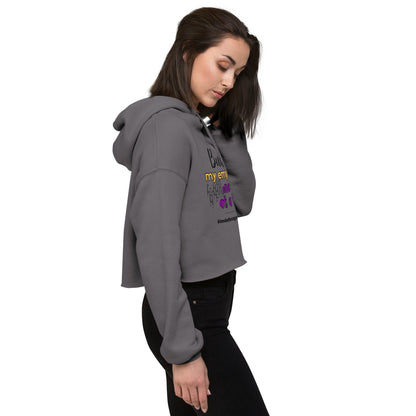 Gray Building My Empire Crop Hoodie for Moms